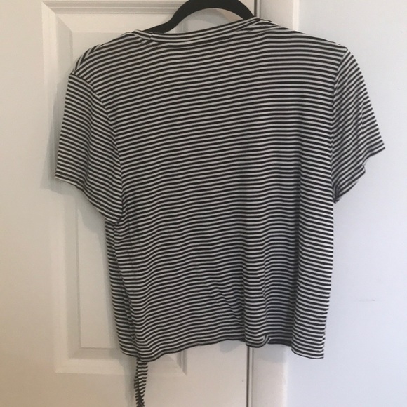 Aeropostale Striped Front-tie Baby Tee - Picture 3 of 3